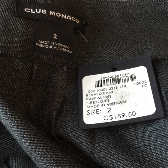 Nwt Club Monaco Rotheo Ruffle Trim Straight Leg Trousers - Picture 6 of 7